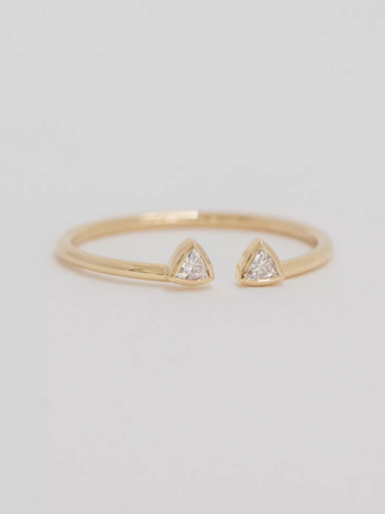 CELINE DAOUST Diamond Cat Ear Triangle Open Ring