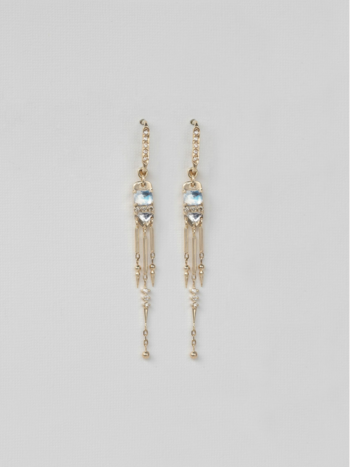 CELINE DAOUST Moonstone and Diamond Fringe Earrings