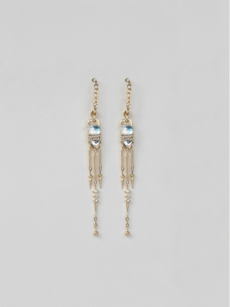 CELINE DAOUST Moonstone and Diamond Fringe Earrings