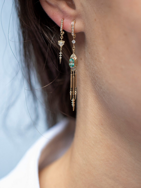 CELINE DAOUST Totem White Sapphire and Diamond Eye Earrings