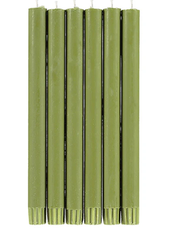 BRITISH COLOUR STANDARD Eco Dinner Candle Set of 6 - Olive