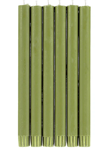 BRITISH COLOUR STANDARD Eco Dinner Candle Set of 6 - Olive