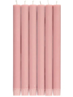 BRITISH COLOUR STANDARD Eco Dinner Candle Set of 6 - Old Rose