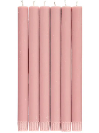 BRITISH COLOUR STANDARD Eco Dinner Candle Set of 6 - Old Rose