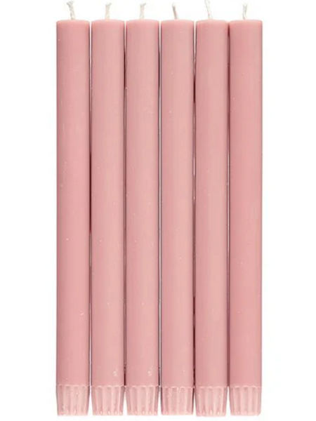 BRITISH COLOUR STANDARD Eco Dinner Candle Set of 6 - Old Rose