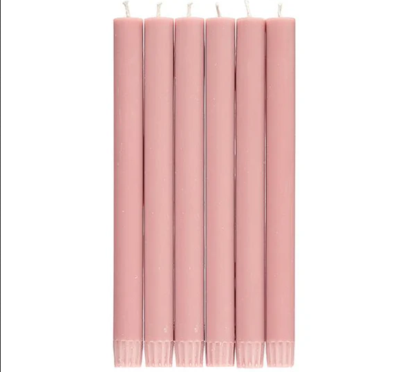 BRITISH COLOUR STANDARD Eco Dinner Candle Set of 6 - Old Rose