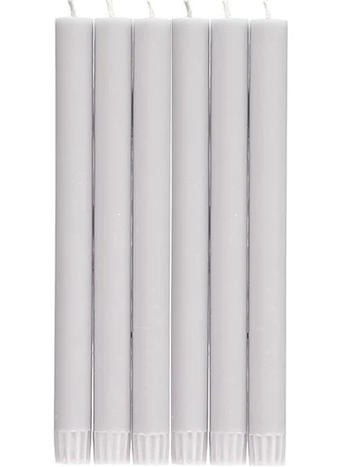 BRITISH COLOUR STANDARD Eco Dinner Candle Set of 6 - Gull Grey