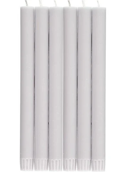 BRITISH COLOUR STANDARD Eco Dinner Candle Set of 6 - Gull Grey