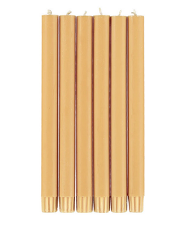 BRITISH COLOUR STANDARD Eco Dinner Candle Set of 6 - Saffron Yellow