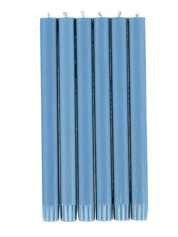 BRITISH COLOUR STANDARD Eco Dinner Candle Set of 6 - Medici Blue