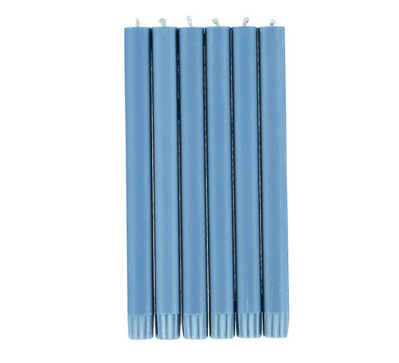 BRITISH COLOUR STANDARD Eco Dinner Candle Set of 6 - Medici Blue