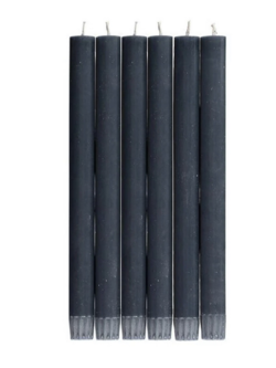 BRITISH COLOUR STANDARD Eco Dinner Candle Set of 6 - Gunmetal Grey