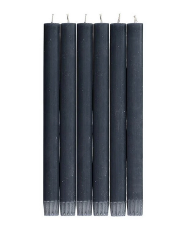 BRITISH COLOUR STANDARD Eco Dinner Candle Set of 6 - Gunmetal Grey