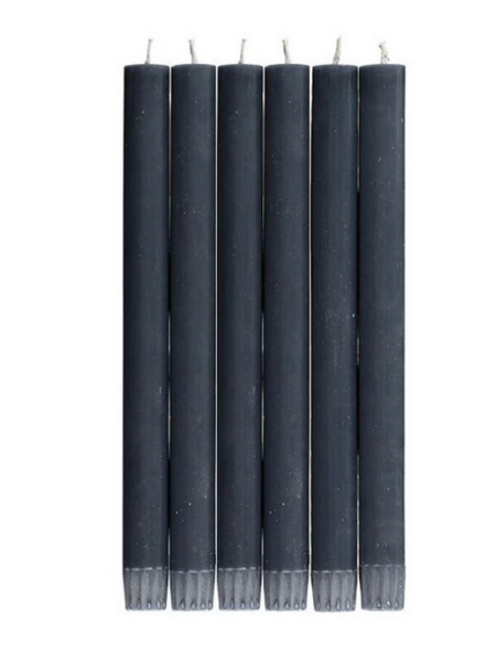 BRITISH COLOUR STANDARD Eco Dinner Candle Set of 6 - Gunmetal Grey