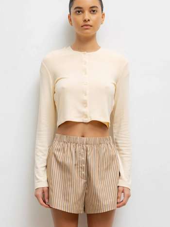 LESET Lauren Crop Cardigan II - Vanilla