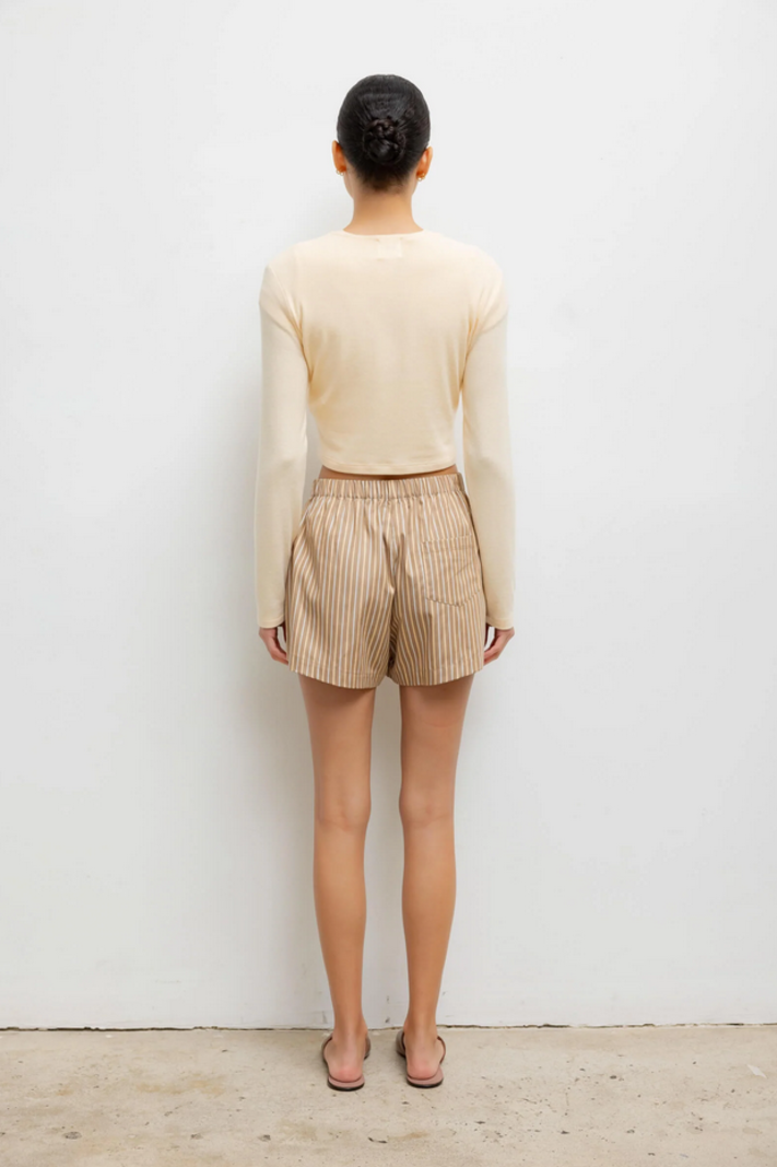 LESET Lauren Crop Cardigan II - Vanilla