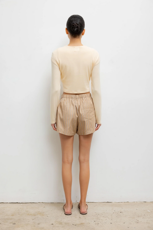 LESET Lauren Crop Cardigan II - Vanilla