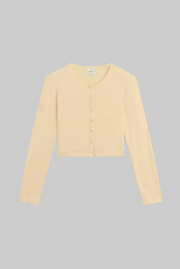 LESET Lauren Crop Cardigan II - Vanilla
