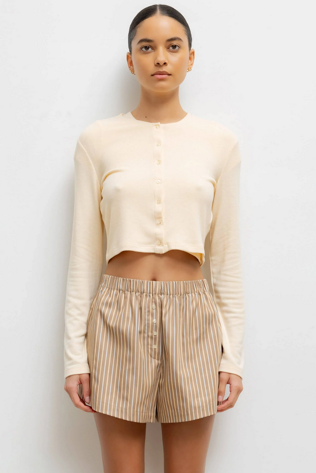 LESET Lauren Crop Cardigan II - Vanilla