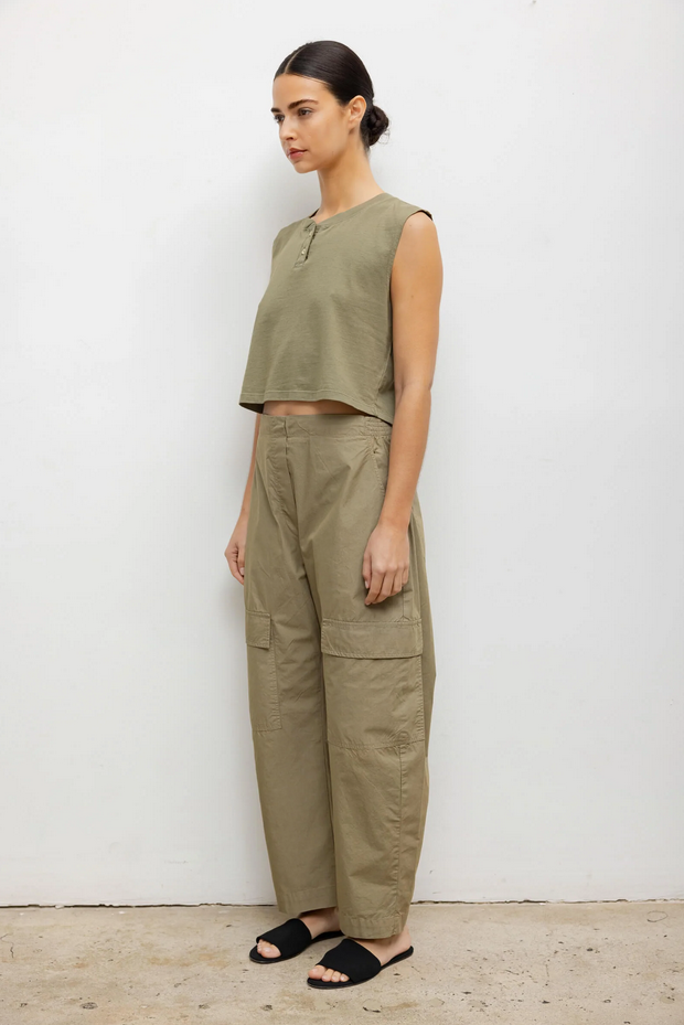 LESET Margo Sleeveless Henley - Cypress