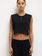 LESET Margo Sleeveless Henley - Black