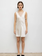 LESET Barb Lace V Neck Mini Dress - Creme