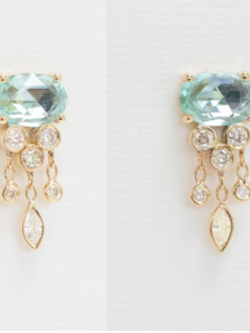 CELINE DAOUST Blue Tourmaline Jellyfish Post Earrings