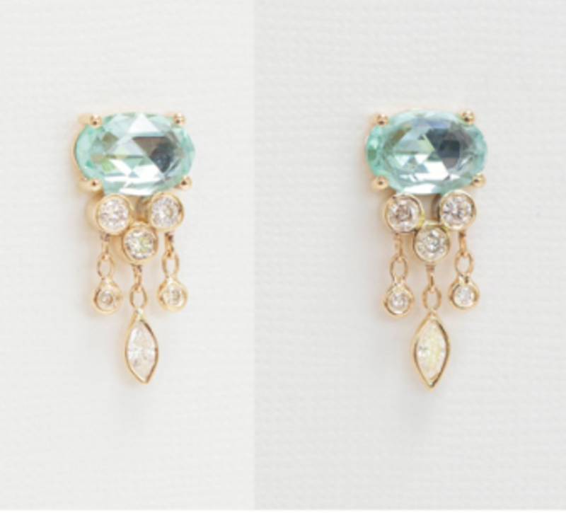 CELINE DAOUST Blue Tourmaline Jellyfish Post Earrings
