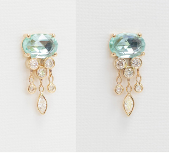 CELINE DAOUST Blue Tourmaline Jellyfish Post Earrings