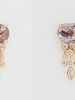 CELINE DAOUST Pink Tourmaline Jellyfish Post Earrings