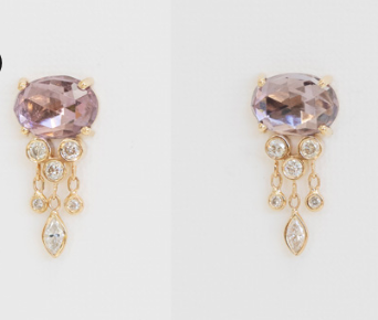 CELINE DAOUST Pink Tourmaline Jellyfish Post Earrings