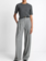 VINCE Roma Check Italian Wool-Blend High-Waist Trouser - Dark Grey Check