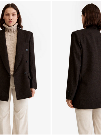 SMYTHE DB Peaked Lapel Blazer - Tobacco