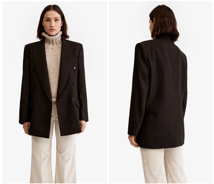 SMYTHE DB Peaked Lapel Blazer - Tobacco