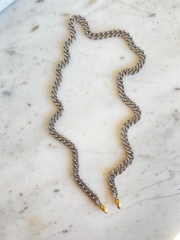 ERICA MOLINARI Sterling Oxidized Large 18K Open End Cuban Curb Chain - 18"