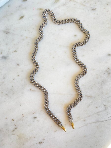 ERICA MOLINARI Sterling Oxidized Large 18K Open End Cuban Curb Chain - 18"