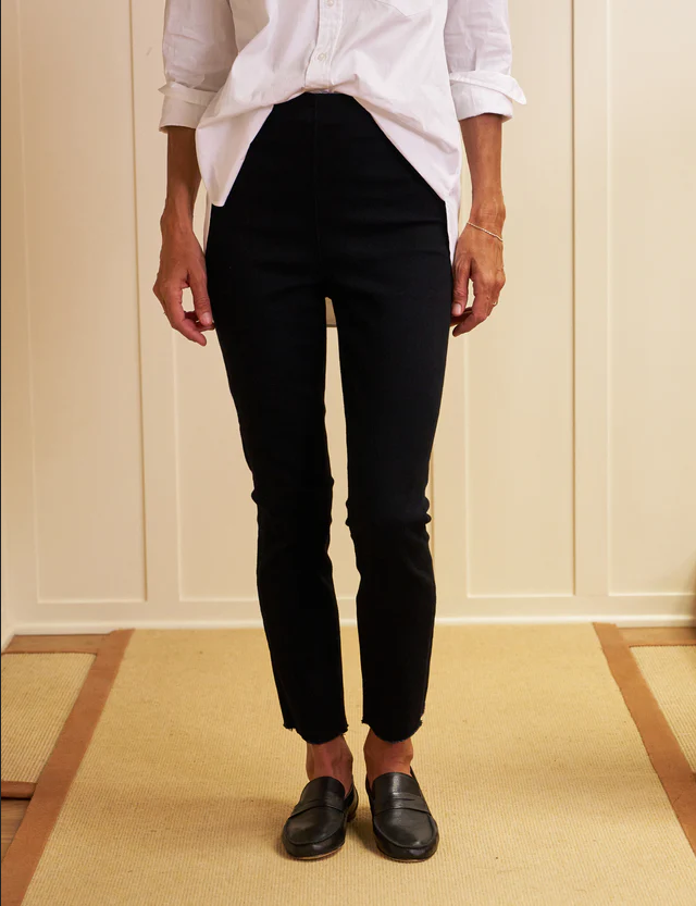 FRANK & EILEEN Derry Illusion Pants - Black Denim