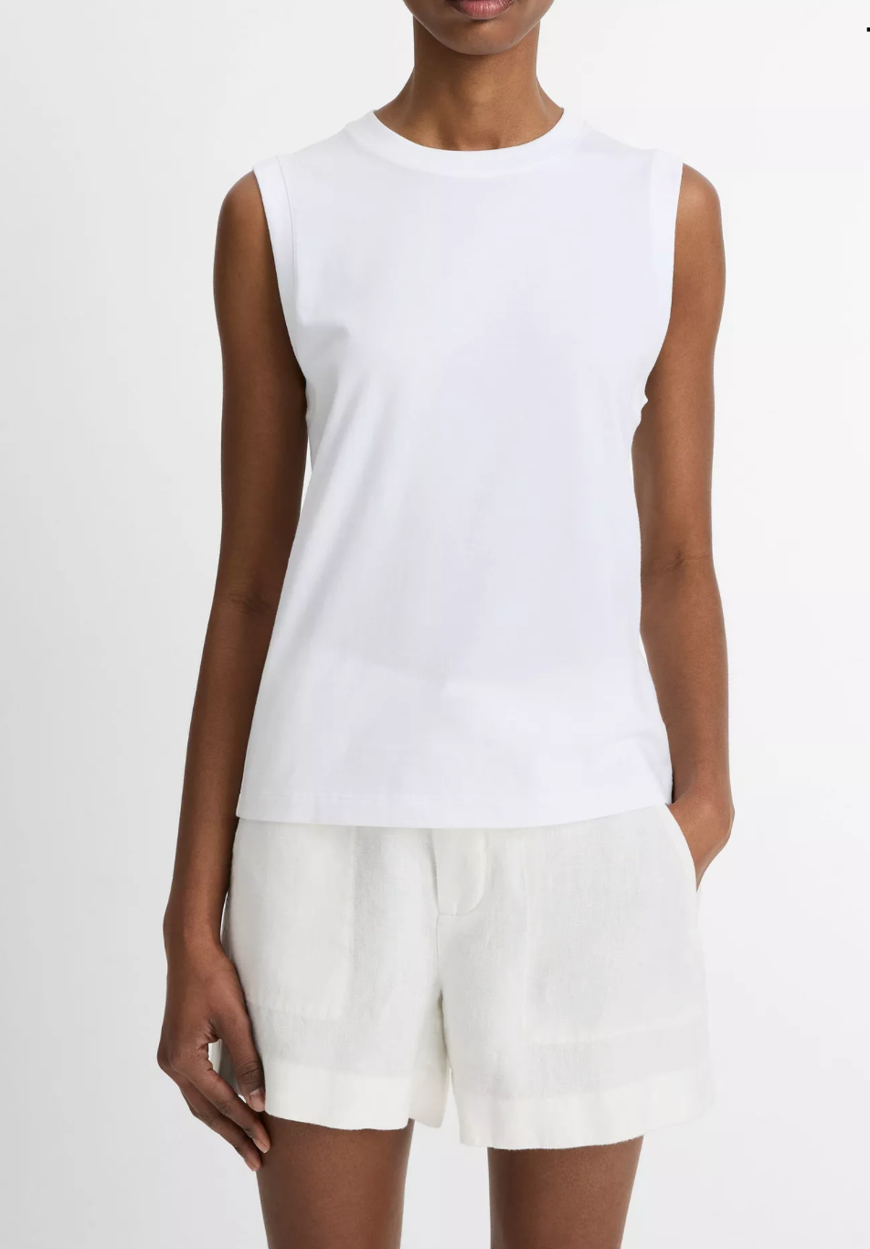 VINCE Crew Neck Muscle Tee - Optic White