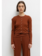 LESET Pointelle Crop Cardigan - Cinnamon