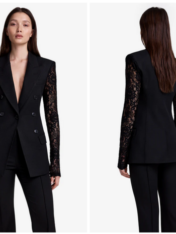 SMYTHE Lace Sleeve Not a DB Blazer - Black