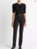 VINCE Cotton-Blend Slim Cigarette Pant - Black