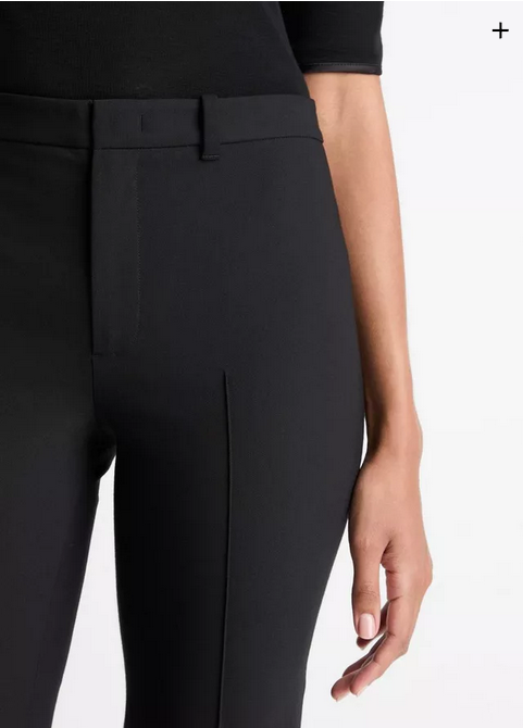VINCE Cotton-Blend Slim Cigarette Pant - Black