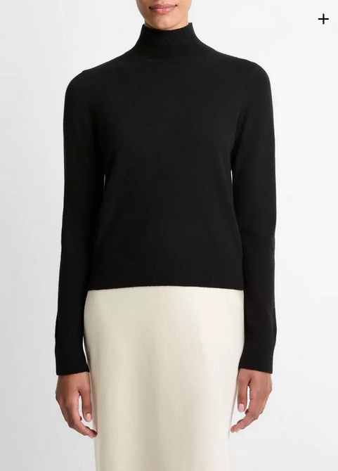 VINCE Cashmere Turtleneck Sweater - Black