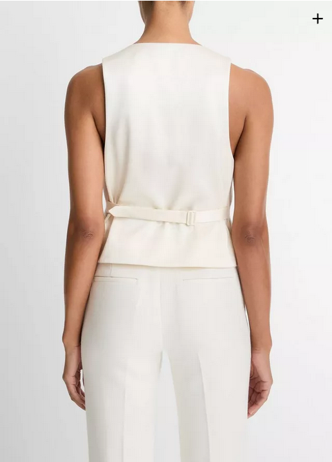 VINCE Sculptural Fitted Vest - Off White