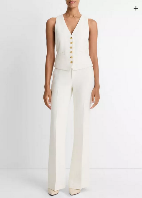 VINCE Sculptural Fitted Vest - Off White