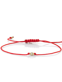 SYDNEY EVAN Red Cord Tiny Marquis Eye Bracelet