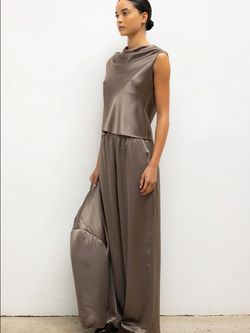 LESET Barb Wide Leg Pant - Taupe