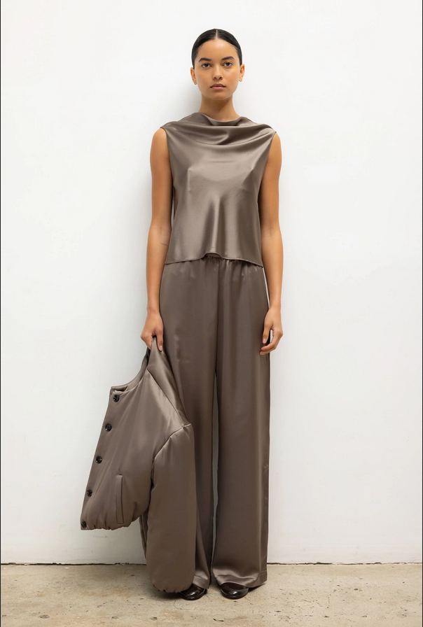 LESET Barb Wide Leg Pant - Taupe