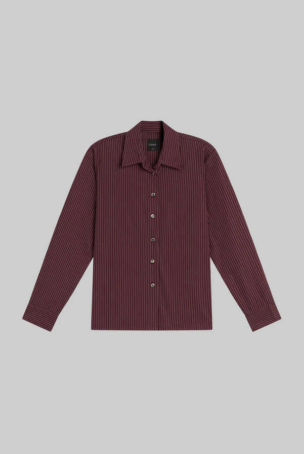 LESET Yoshi Stripe Slim Fit Button Down - Bordeaux Rose Stripe