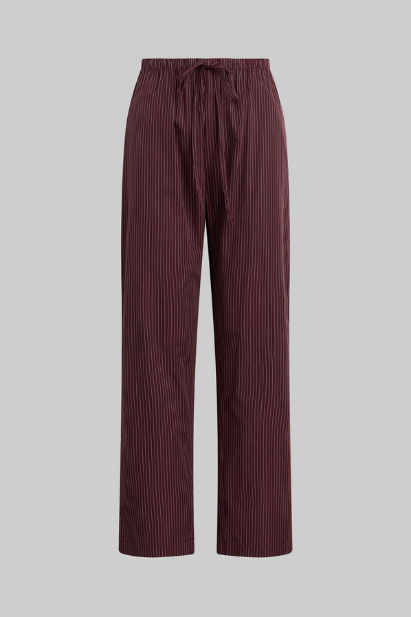 LESET Yoshi Stripe Classic Tie Pant -  Bordeaux Rose Stripe